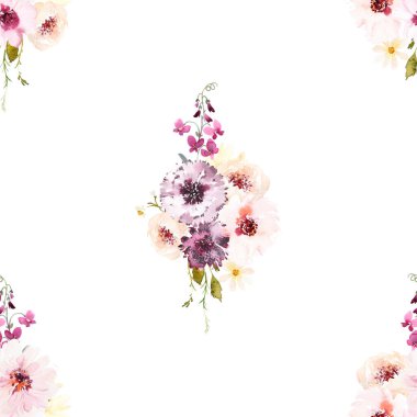 İngilizce tarzında suluboya kusursuz desen