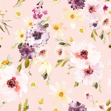 Çiçeksiz suluboya desen