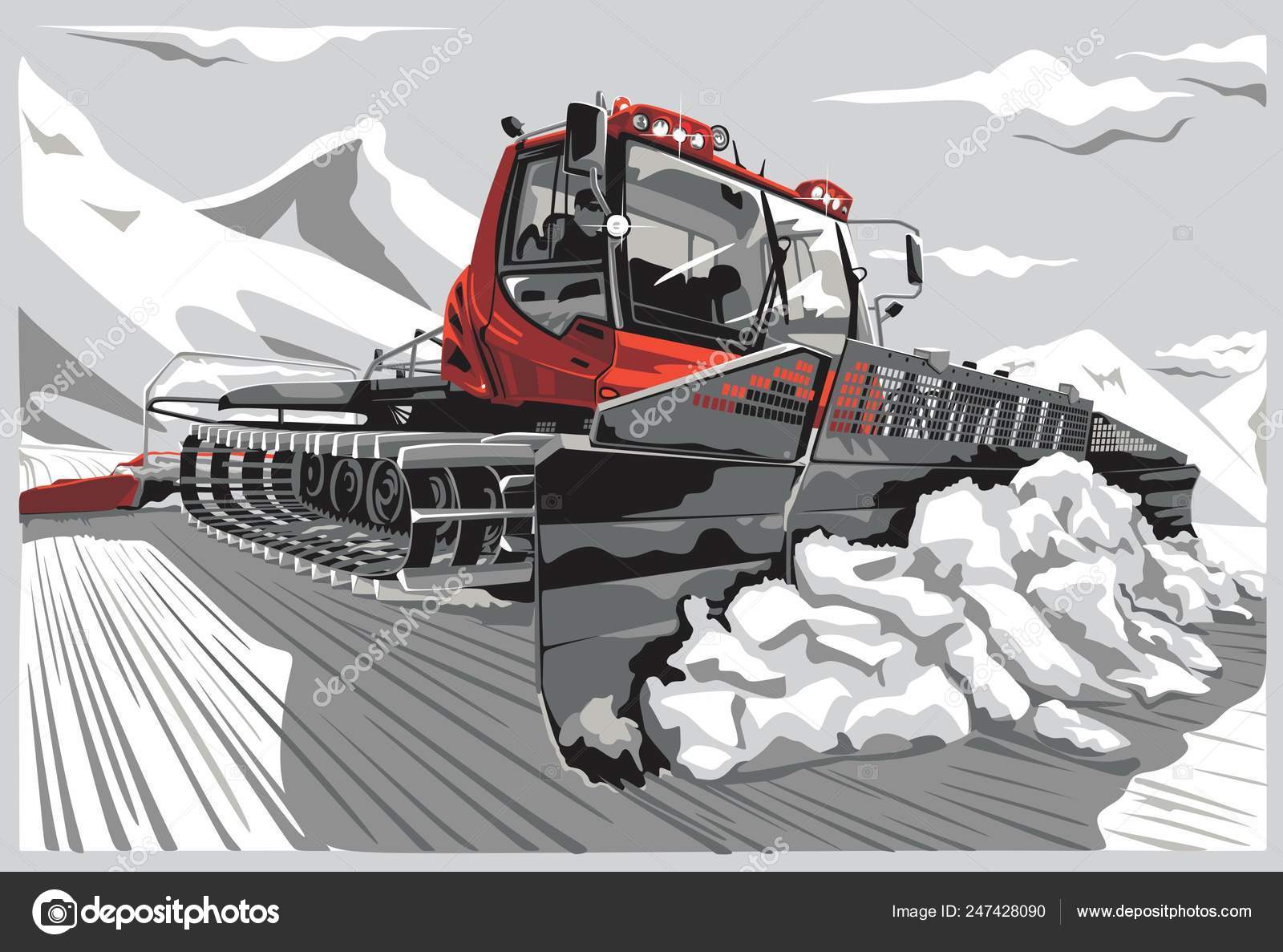 Pisten Bully 600 Red Stock Illustration by ©MaxTru 247428090