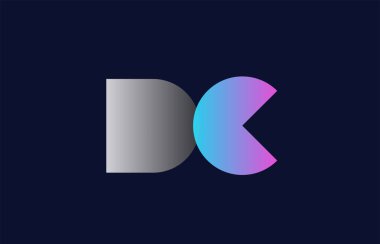 ilk alfabe harf dc d c logo birlikte pembe mavi ve gri renkler uygun iş ve kurumsal kimlik