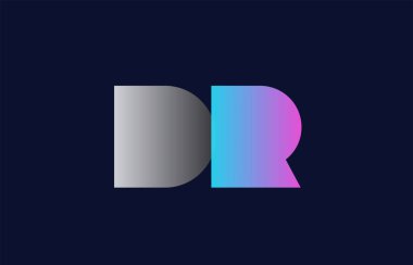 ilk alfabe harf dr d r logo birlikte pembe mavi ve gri renkler uygun iş ve kurumsal kimlik