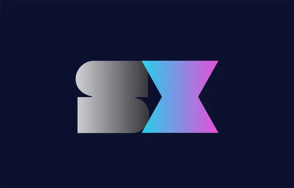 Anfangsbuchstabe Logo Kombination Rosa Blauen Und Grauen Farben Geeignet Für — Stockvektor