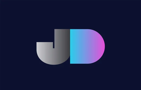 Initiale Lettre Alphabet Combinaison Logo Dans Les Couleurs Bleu Rose — Image vectorielle