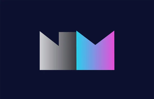 Alfabeto Inicial Letra Logo Combinación Rosa Azul Gris Colores Adecuados — Vector de stock