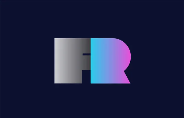Letra Alfabeto Inicial Combinação Logotipo Rosa Azul Cinza Cores Adequadas —  Vetores de Stock