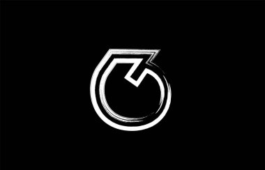 Grunge 6 numaralı logo tasarımı siyah ve beyaz renklerde bir şirket ya da iş için uygun