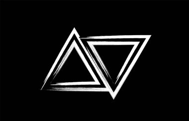 Grunge Alfabe harf kombinasyonu av v logo tasarımı siyah ve beyaz renklerde bir şirket ya da iş için uygun