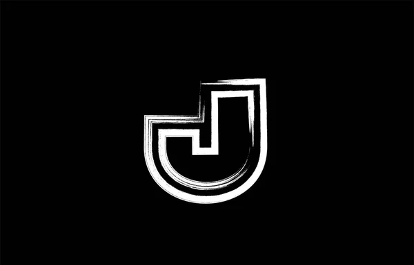 Diseño Del Logotipo Letra Del Alfabeto Grunge Colores Blanco Negro — Vector de stock