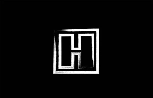 Grunge Alfabe Harf Logo Tasarımı Siyah Beyaz Renklerde Bir Şirket — Stok Vektör
