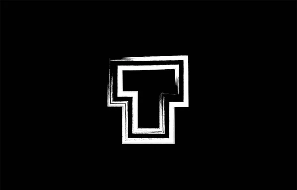 Grunge Αλφάβητο Γράμμα Σχεδιασμός Λογότυπου Χρώματα Μαύρο Και Άσπρο Κατάλληλο — Διανυσματικό Αρχείο