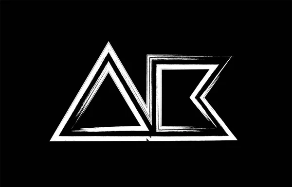 Grunge Alphabet Lettre Combinaison Logo Design Noir Blanc Couleurs Appropriées — Image vectorielle