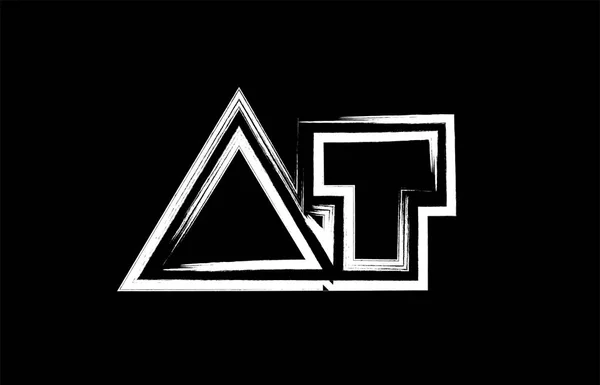 Grunge Γράμμα Αλφαβήτου Συνδυασμό Ένα Σχέδιο Λογότυπων Χρώματα Μαύρο Και — Διανυσματικό Αρχείο