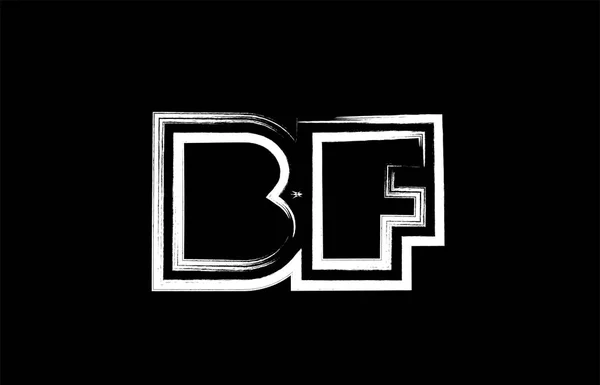 Grunge Alphabet Lettre Combinaison Logo Design Noir Blanc Couleurs Adapté — Image vectorielle