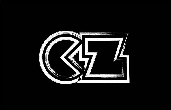 Grunge Alphabet Letter Combination Logo Design Black White Colors Suitable — Stock Vector