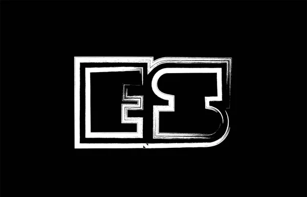 Grunge Alfabet Litery Kombinacji Projekt Logo Czarno Białe Kolory Odpowiednie — Wektor stockowy