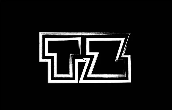 Grunge Alphabet Letter Combination Logo Design Black White Colors Suitable — Stock Vector