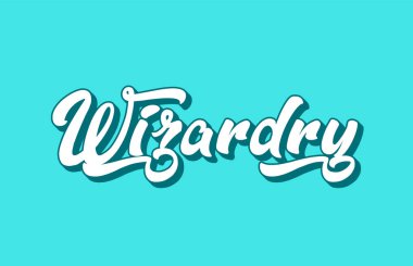 büyücülük el tipografi tasarımı için Word metni yazılı. Bir logo, marka veya kartı için kullanılabilir