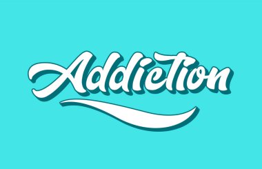 bağımlılığı el tipografi tasarımı için Word metni yazılı. Bir logo, marka veya kartı için kullanılabilir