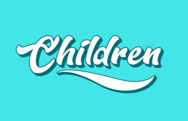 Çocuklar el tipografi tasarımı için Word metni yazılı. Bir logo, marka veya kartı için kullanılabilir