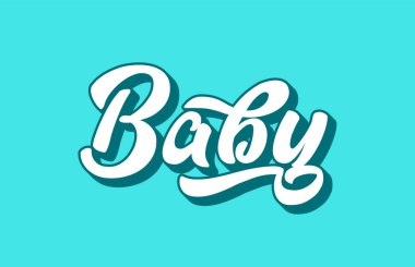 Bebek el tipografi tasarımı için Word metni yazılı. Bir logo, marka veya kartı için kullanılabilir