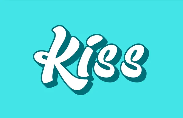 Bacio Testo Scritto Mano Parola Progettazione Tipografia Può Essere Utilizzato — Vettoriale Stock