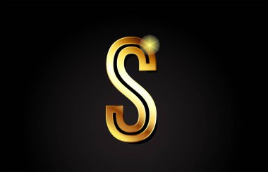 Altın alfabe harfinin logosu bir şirket veya işletme için uygun.