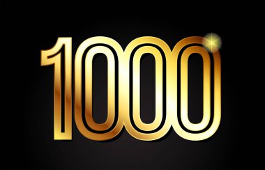 Altın sayı 1000 logo tasarımı bir şirket ya da iş için uygun