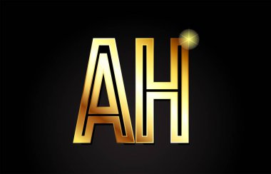 Altın alfabe harfi. Bir şirket veya işletme için uygun bir h logo kombinasyonu tasarımı.