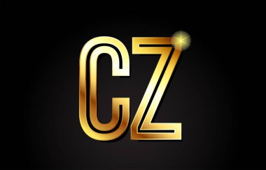 Altın alfabe harfi cz c z logo kombinasyonu bir şirket veya iş için uygun tasarım