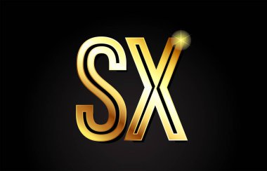 Altın alfabe harfi sx x x logo kombinasyon tasarımı bir şirket veya iş için uygundur