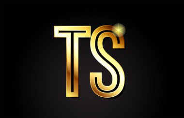 Altın alfabe harfi bir şirket veya işletme için uygun logo kombinasyonu tasarımı