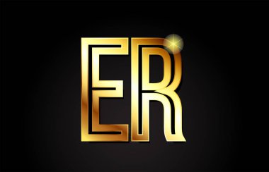 Altın alfabe harfi er ya da logo kombinasyonu bir şirket ya da iş için uygun tasarım
