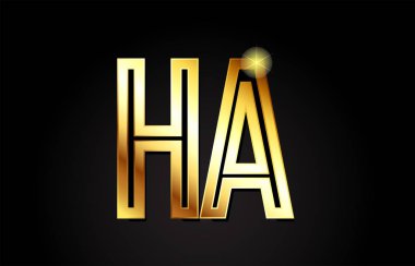 Altın alfabe harfi bir şirket veya işletme için uygun bir logo kombinasyonu tasarımı vardır.