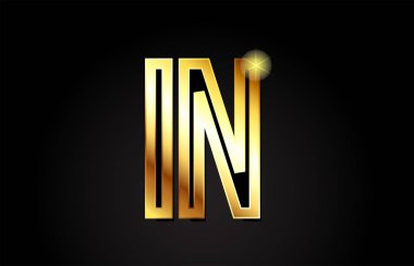 Logo kombinasyonundaki altın alfabe harfi bir şirket veya işletme için uygun tasarım