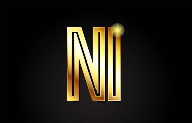 Altın alfabe harfi ni n logo kombinasyon tasarımı bir şirket veya iş için uygundur