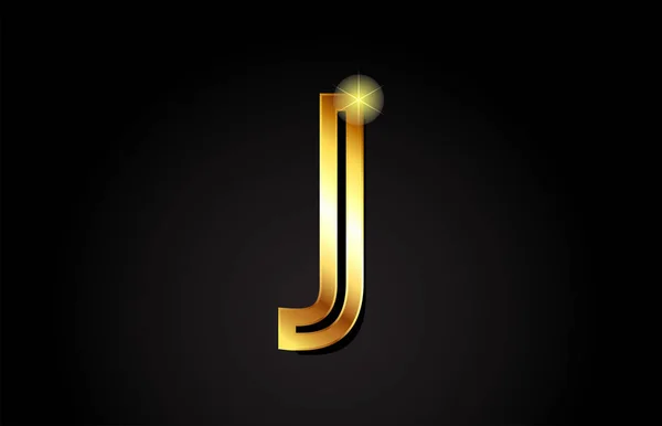 黄金字母表J标志设计适合于公司或企业 — 图库矢量图片