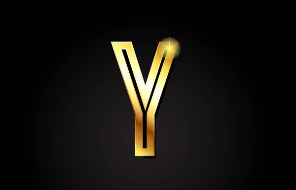 黄金字母表Y标志设计适合于公司或企业 — 图库矢量图片
