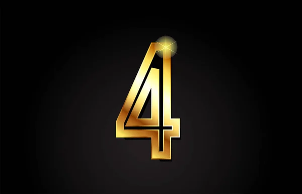 ゴールドナンバー4会社や事業に適したロゴデザイン — ストックベクタ