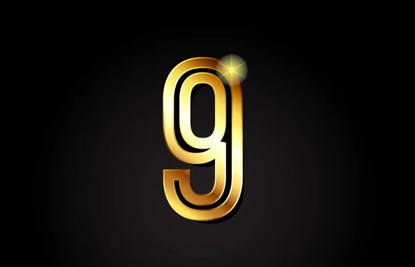 金牌号码9适合公司或企业的标志设计 — 图库矢量图片