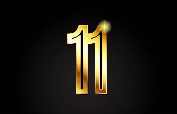 Goud Nummer Logo Ontwerp Geschikt Voor Een Bedrijf Bedrijf — Stockvector
