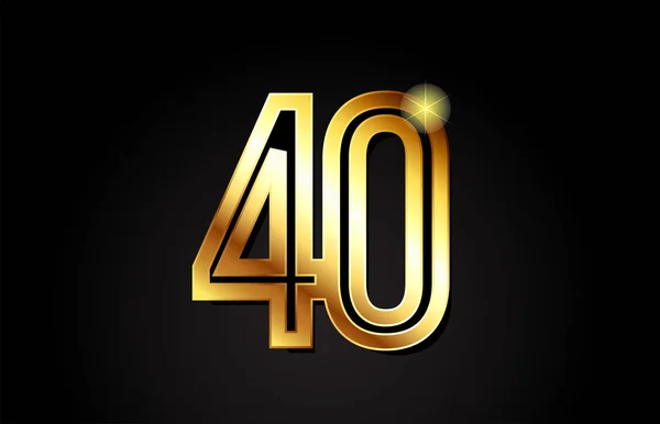 会社や事業に適した金番号40のロゴデザイン — ストックベクタ