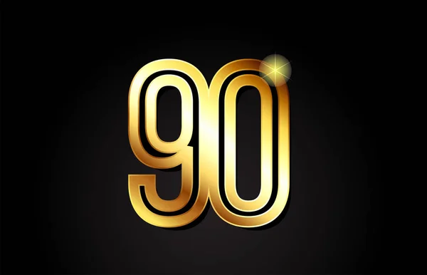 适合公司或企业的金牌号码90的标志设计 — 图库矢量图片