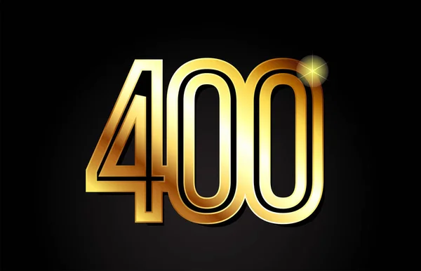 Zlaté Číslo 400 Logo Design Vhodný Pro Firmu Nebo Firmu — Stockový vektor