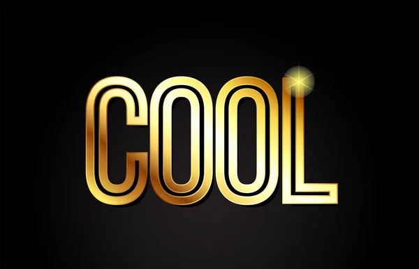 Cool Woord Typografie Ontwerp Goud Gouden Kleur Geschikt Voor Logo — Stockvector