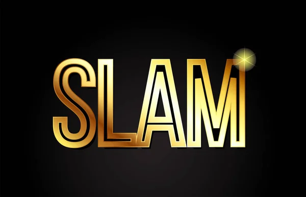 Slam Slovo Typografie Design Zlaté Nebo Zlaté Barvě Vhodné Pro — Stockový vektor