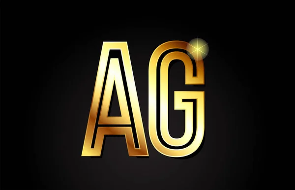 Altın Alfabe Harfi Logo Kombinasyonu Tasarımı Bir Şirket Veya Için — Stok Vektör