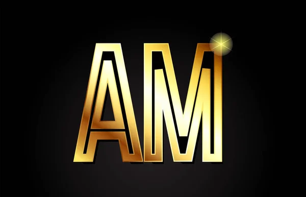 Letra Alfabeto Dourado Projeto Combinação Logotipo Apropriado Para Uma Empresa —  Vetores de Stock
