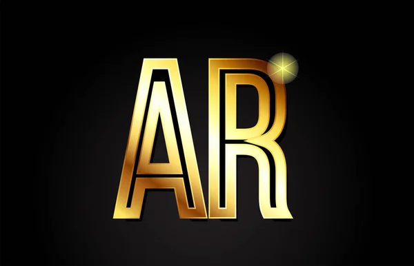 Alfabeto Oro Lettera Logo Combinazione Design Adatto Una Società Affari — Vettoriale Stock