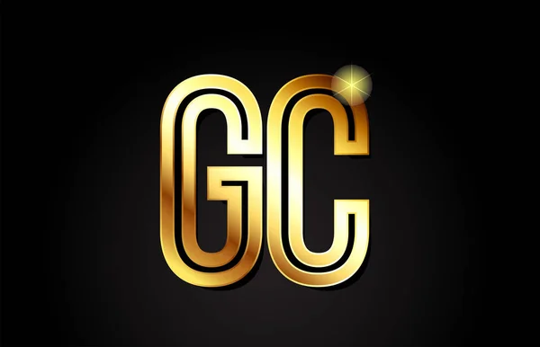 Huruf Alfabet Emas Logo Kombinasi Desain Cocok Untuk Sebuah Perusahaan - Stok Vektor