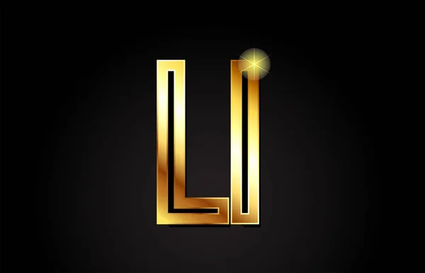 Altın Alfabe Harfi Logo Kombinasyon Tasarımı Bir Şirket Veya Için — Stok Vektör